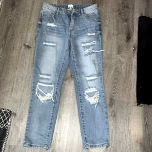 Women’s size 3 distressed straight leg jeans